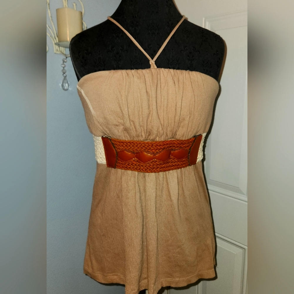Bongo Strapless Tan Top